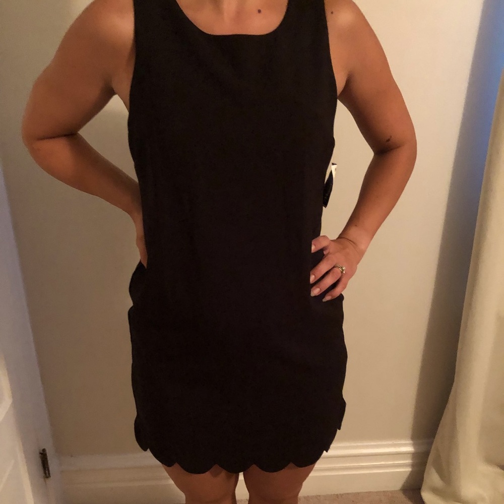 Monteau Medium. Little Black Dress. Scalloped. NWT
